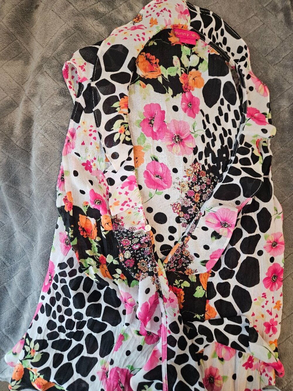 Flower and Polka Dot Blouse